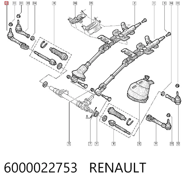 Rótula barra de dirección 6000022753 Renault (RVI)