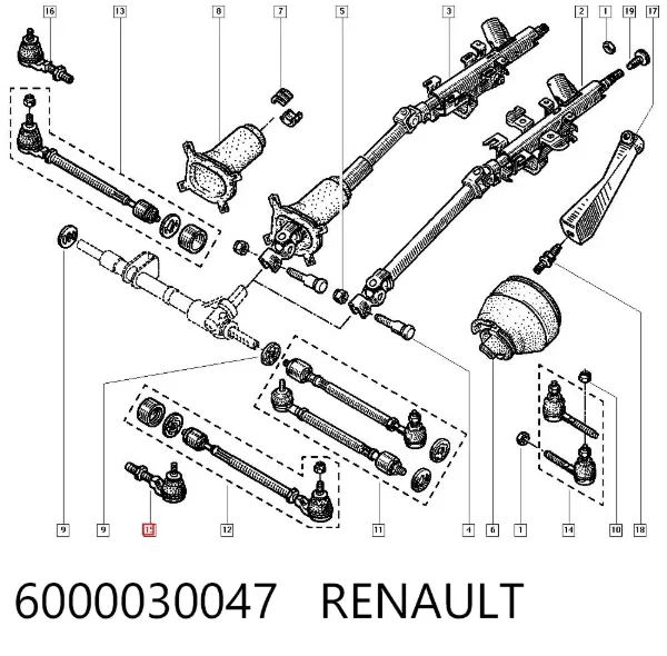 Rótula barra de dirección 6000030047 Renault (RVI)