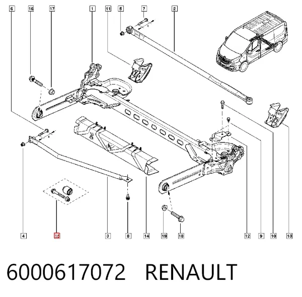 Silentblock trasero 6000617072 Renault (RVI)
