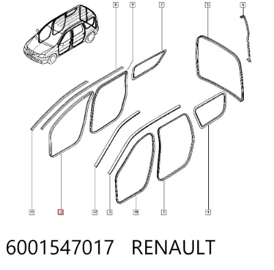 Sellador de puerta delantera RENAULT 6001547017