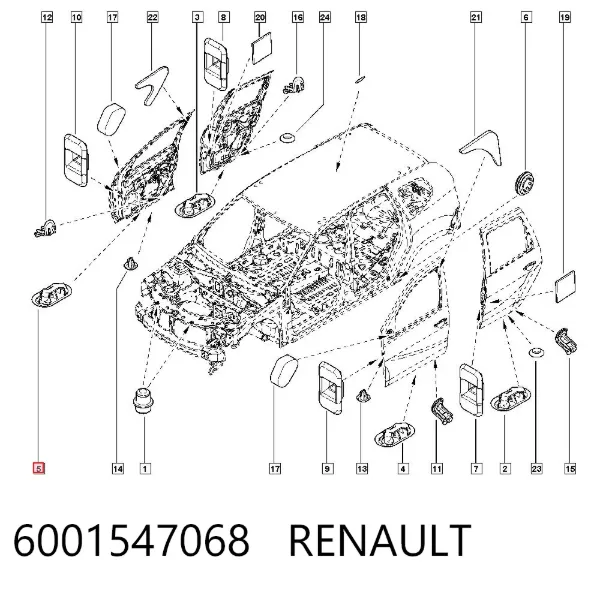 Tapón del suelo de la carrocería 6001547068 Renault (RVI)