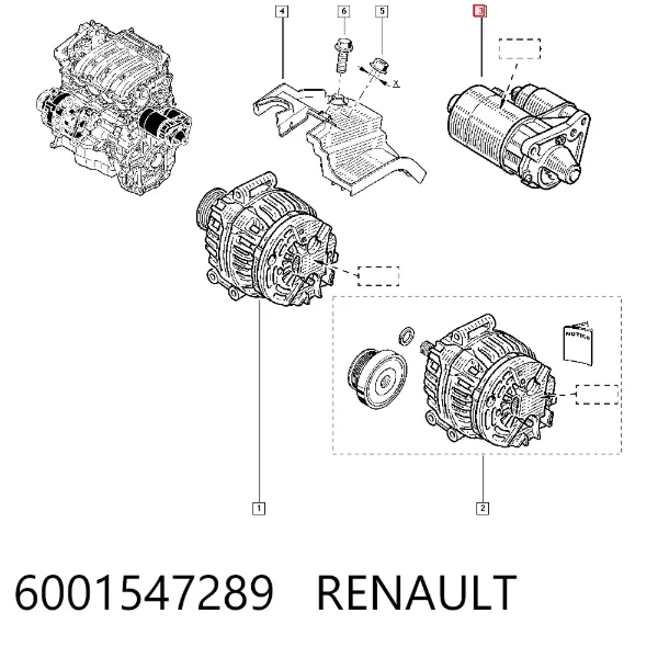 Motor de arranque 6001547289 Renault (RVI)
