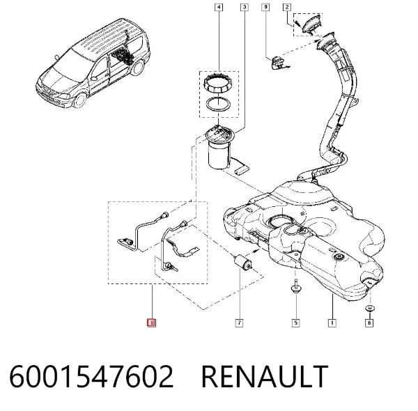 Tubo de combustible del filtro a la bomba 6001547602 Renault (RVI)