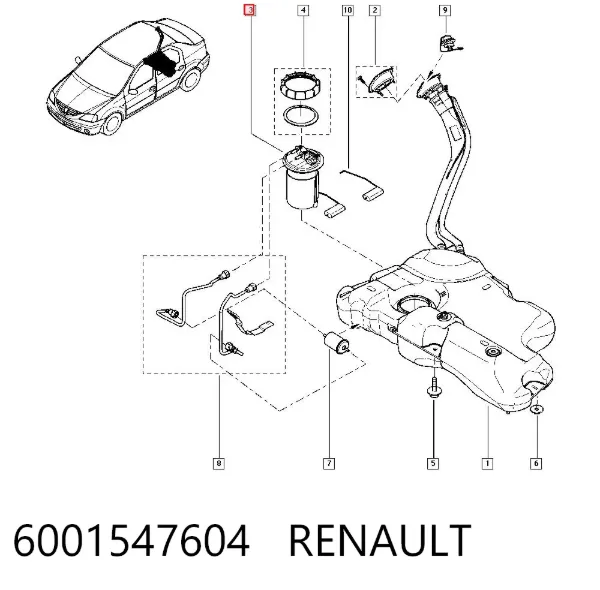Bomba de gasolina 6001547604 Renault (RVI)