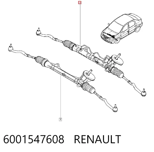 Cremallera de dirección 6001547608 Renault (RVI)