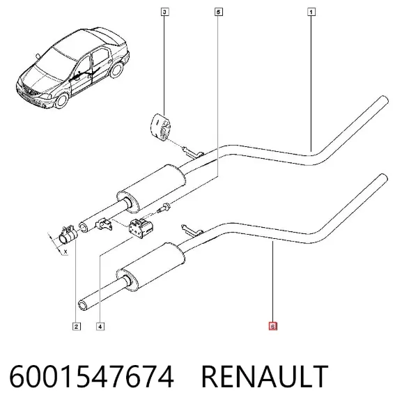 Silenciador central 6001547674 Renault (RVI)