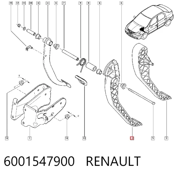 Pedal embrague Renault LOGAN I