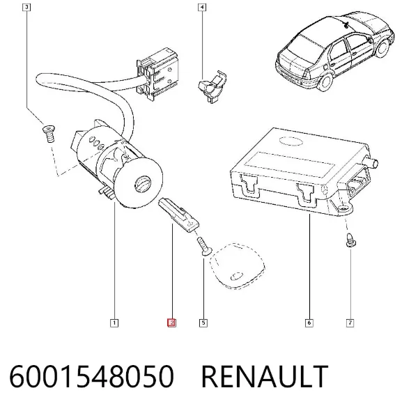Llave de encendido 6001548050 Renault (RVI)