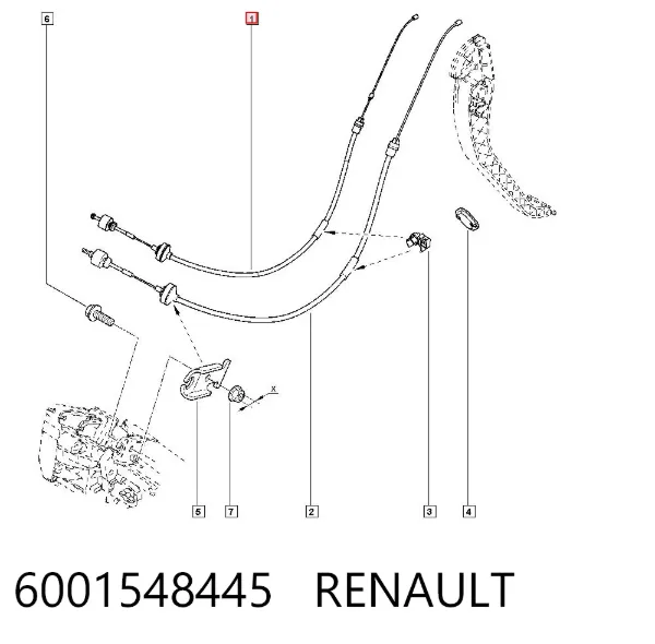Cable de embrague 6001548445 Renault (RVI)