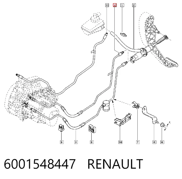 Latiguillo de embrague 6001548447 Renault (RVI)