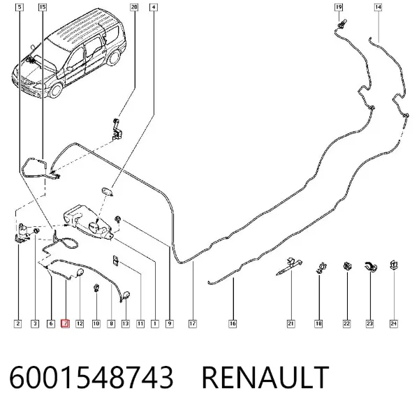 T de la lavadora de parabrisas 6001548743 Renault (RVI)
