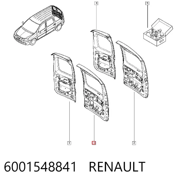Puerta trasera izquierda 6001548841 Renault (RVI)