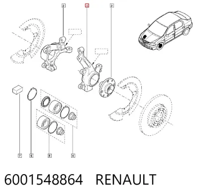 Mangueta delantera izquierda RENAULT 6001548864