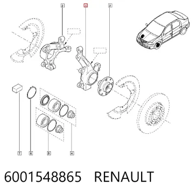 Mangueta delantera izquierda RENAULT 6001548865