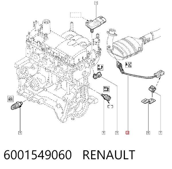 Sonda lambda 6001549060 Renault (RVI)