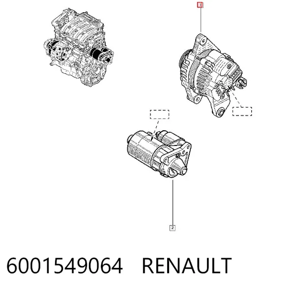 Alternador 6001549064 Renault (RVI)