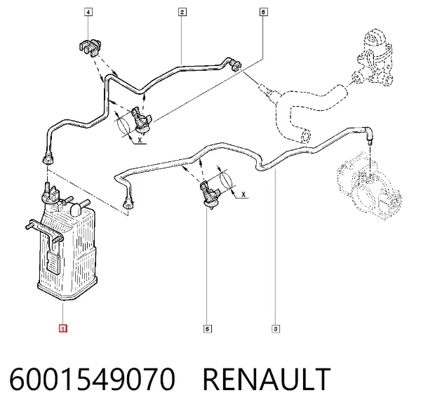 Filtro de carbón activado 6001549070 Renault (RVI)