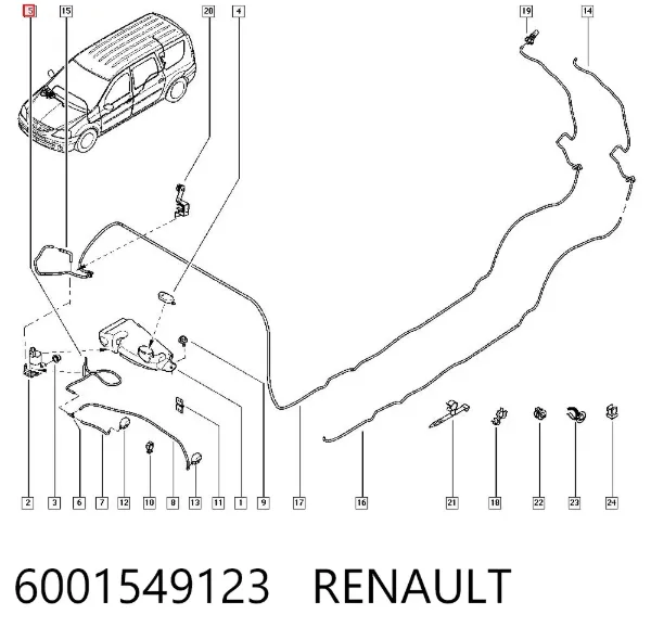 Manguera del lavaparabrisas 6001549123 Renault (RVI)