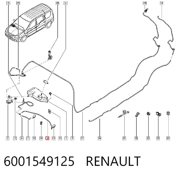 Manguera del lavaparabrisas 6001549125 Renault (RVI)