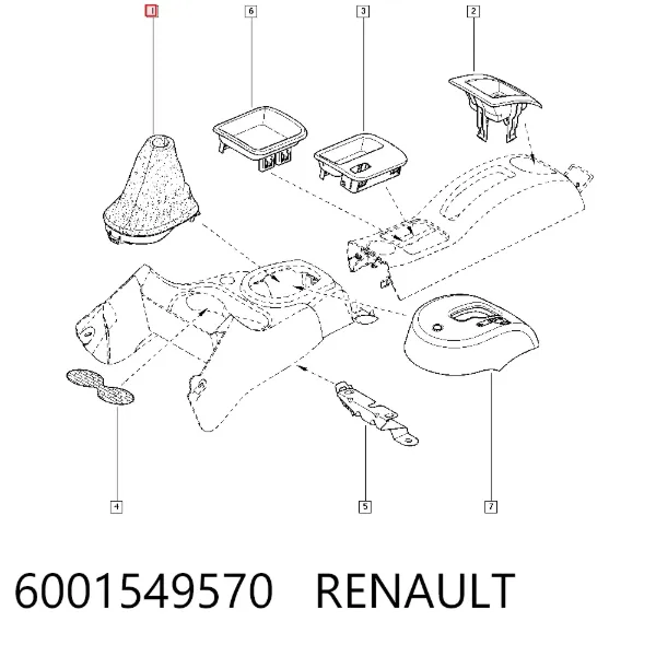 Funda de la palanca de cambios 6001549570 Renault (RVI)
