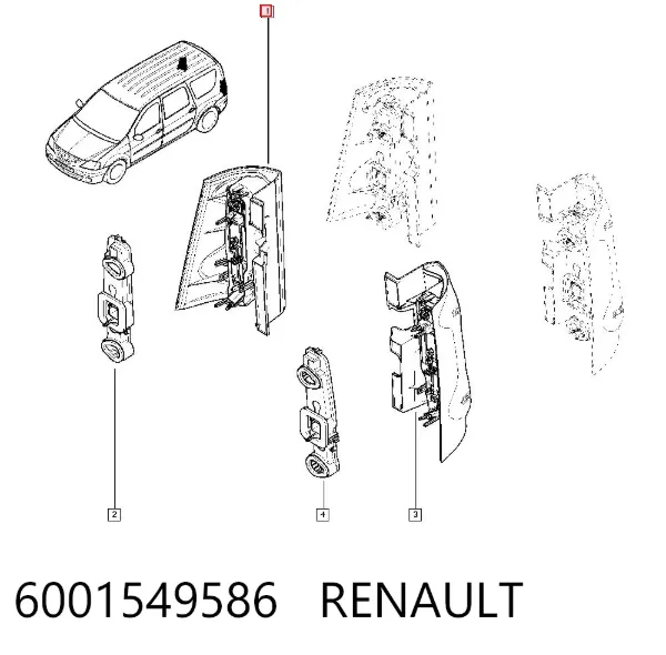 Piloto trasero derecho 6001549586 Renault (RVI)
