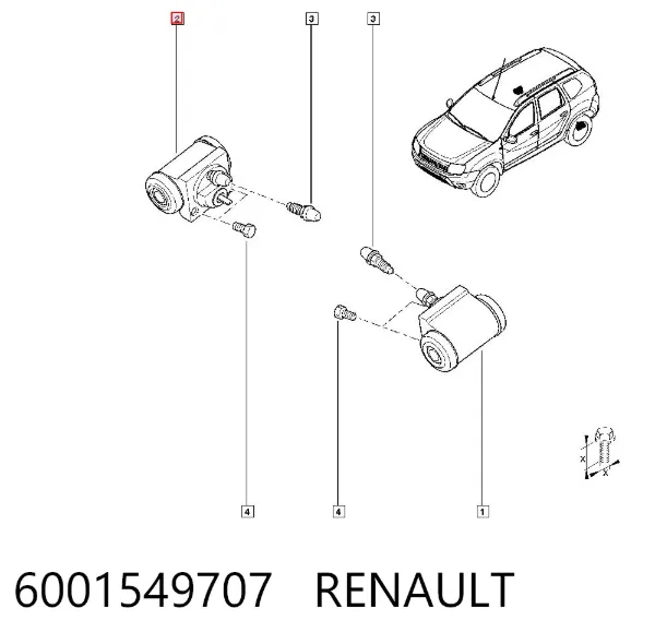 Cilindro de freno de rueda trasera 6001549707 Renault (RVI)