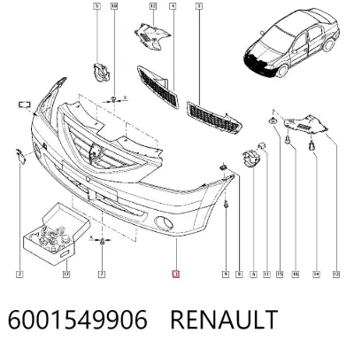 Parachoques delantero RENAULT 6001549906