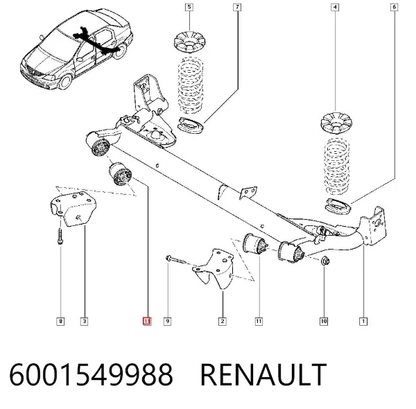 Silentblock trasero 6001549988 Renault (RVI)