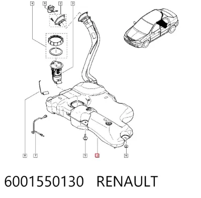 Depósito de combustible RENAULT 6001550130