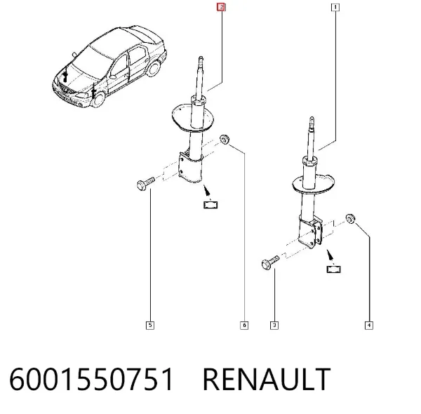 Amortiguador 6001550751 Renault (RVI)
