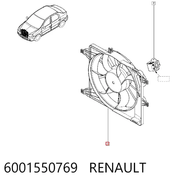 Ventilador del motor 6001550769 Renault (RVI)