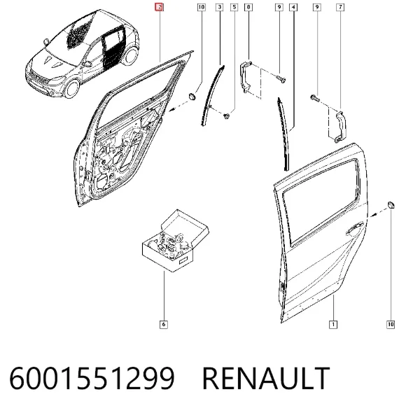 Puerta trasera derecha 6001551299 Renault (RVI)