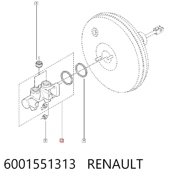 Cilindro maestro de frenos 6001551313 Renault (RVI)