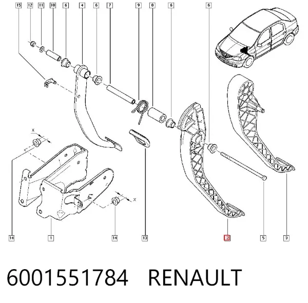 Pedal embrague 6001551784 Renault (RVI)