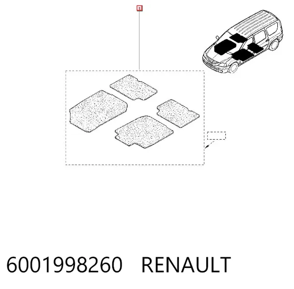 Alfombrillas 6001998260 Renault (RVI)