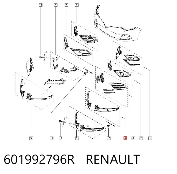 Protector para parachoques 601992796R Renault (RVI)
