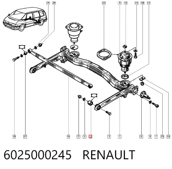 Silentblock trasero 6025000245 Renault (RVI)