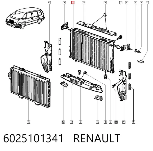 Radiador 6025101341 Renault (RVI)