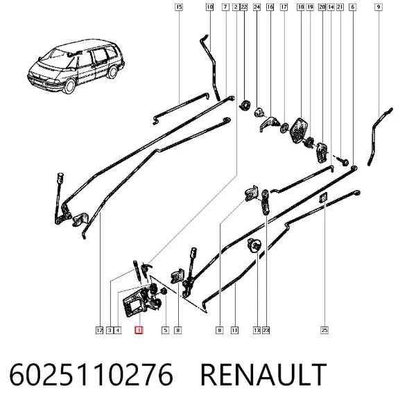 Manija interior izquierda delantera/trasera de puerta 6025110276 Renault (RVI)