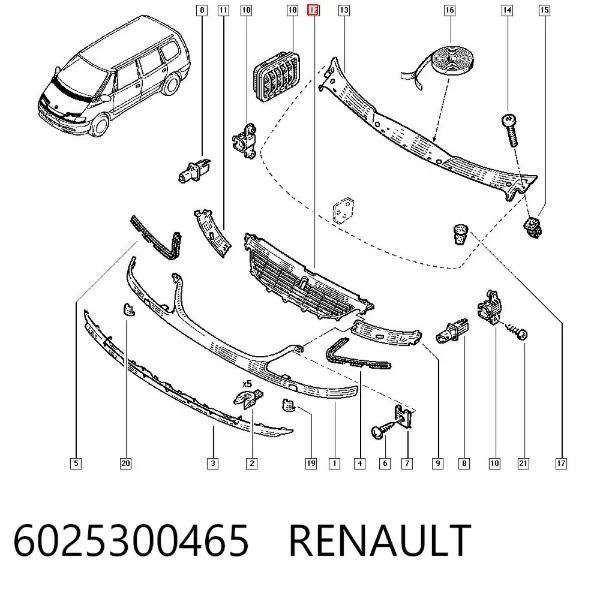 Parrilla Renault Espace III