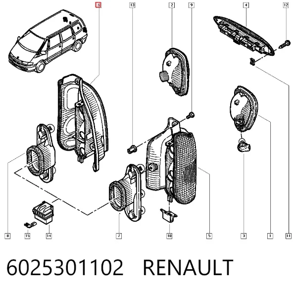 Piloto trasero derecho Renault Espace III