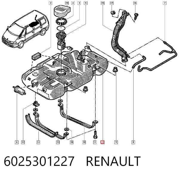 Depósito de gasolina 6025301227 Renault (RVI)
