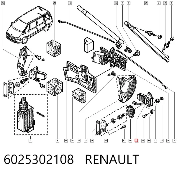 Cerradura de maletero 6025302108 Renault (RVI)