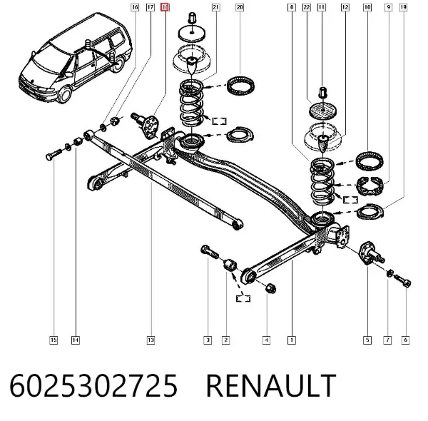Mangueta trasera 6025302725 Renault (RVI)