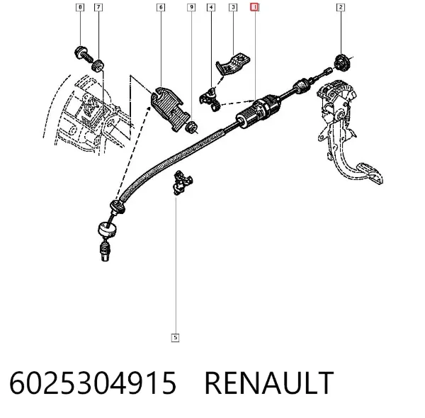 Cable de embrague 6025304915 Renault (RVI)