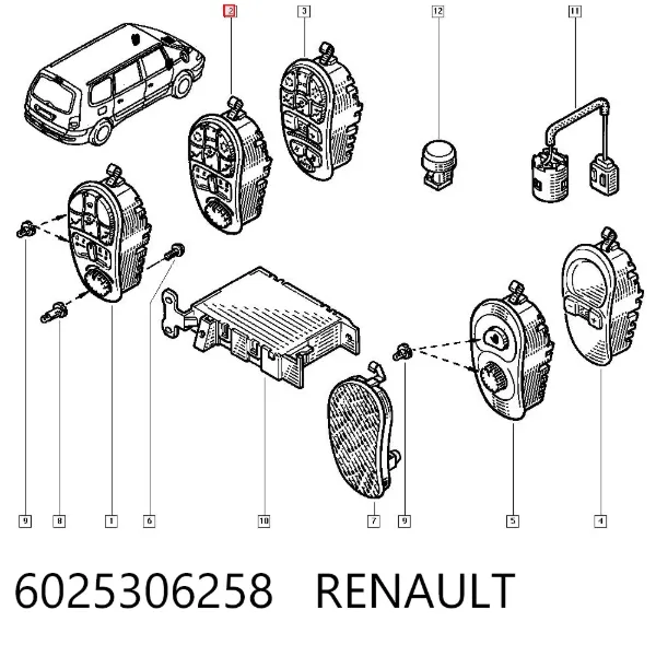 Unidad de control aire acondicionado Renault Espace III