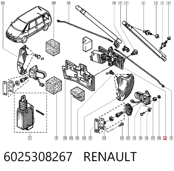 Tirador de puerta de maletero exterior 6025308267 Renault (RVI)