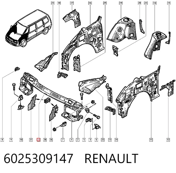 Soporte de radiador Renault Espace III