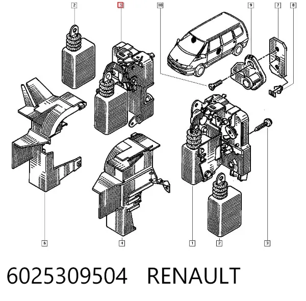 Cerradura de puerta delantera derecha 6025309504 Renault (RVI)