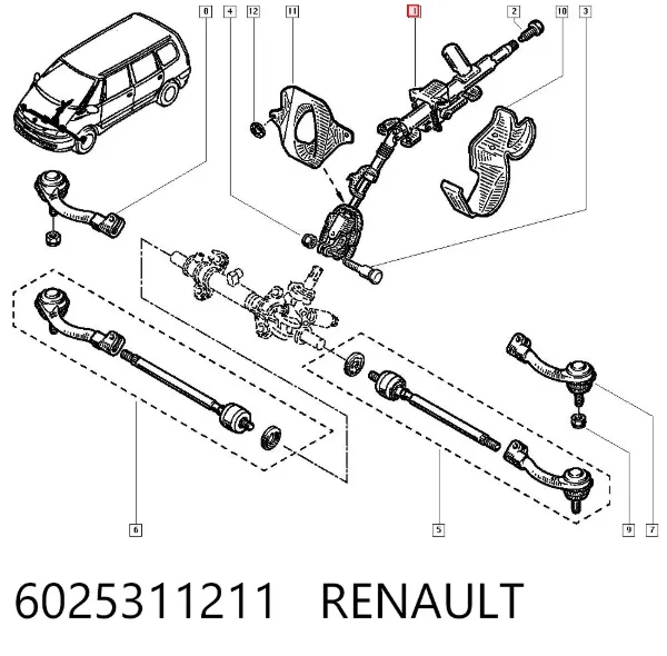 Columna dirección Renault Espace III